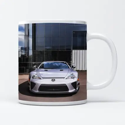 Lexus LFA Silver Front View Glass Building