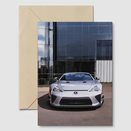 Lexus LFA Silver Front View Glass Building