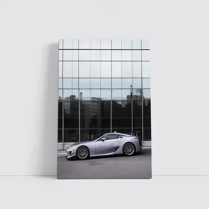 Lexus LFA Silver Supercar Glass Building
