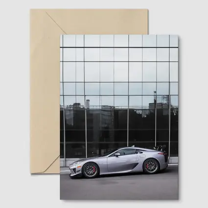 Lexus LFA Silver Supercar Glass Building
