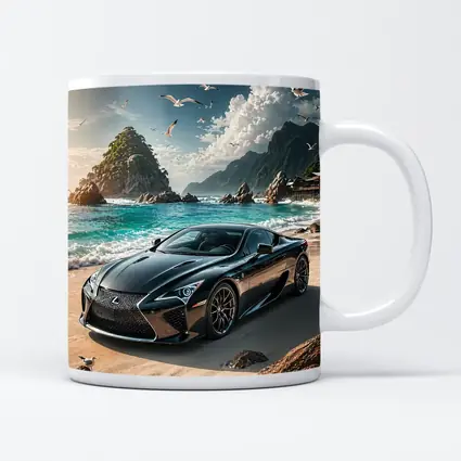 Lexus LC Black Coupe Beach Setting