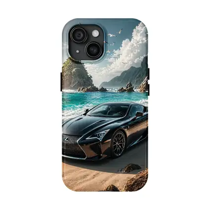 Lexus LC Black Coupe Beach Setting
