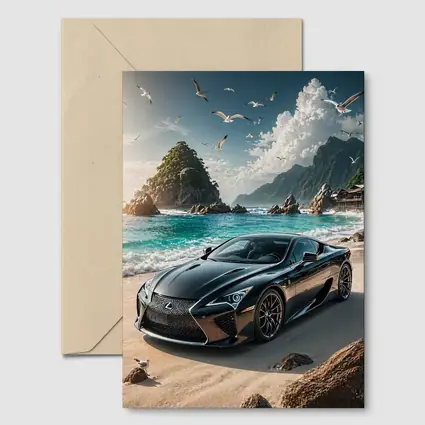 Lexus LC Black Coupe Beach Setting