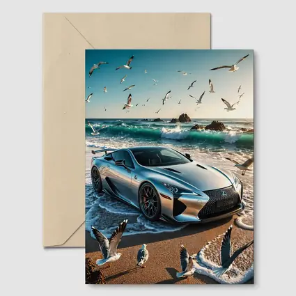 Lexus LFA Silver Sports Car Beach