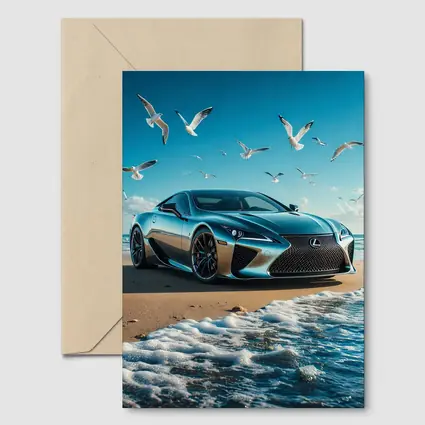 Lexus LC Coastal Beach Blue Sky