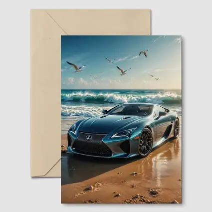 Lexus LFA Blue Sports Car Beach Scene