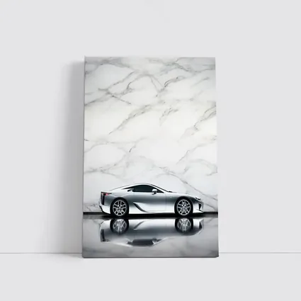 Lexus LFA Silver Car Marble Background