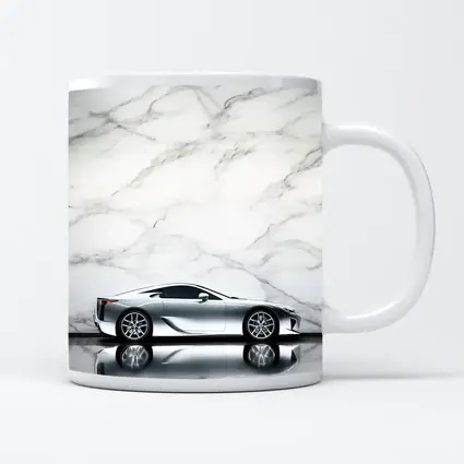 Lexus LFA Silver Car Marble Background