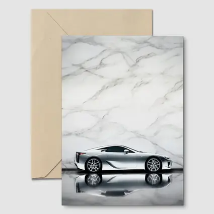 Lexus LFA Silver Car Marble Background
