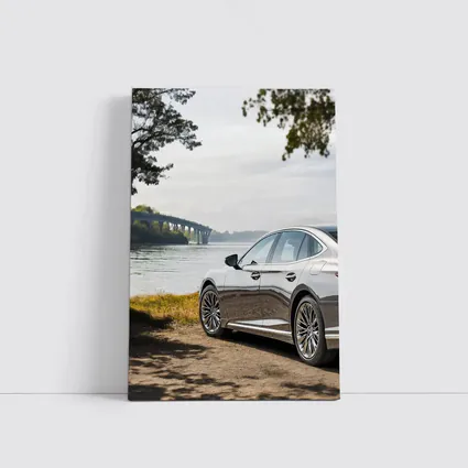 Lexus LS Parked By River Bridge