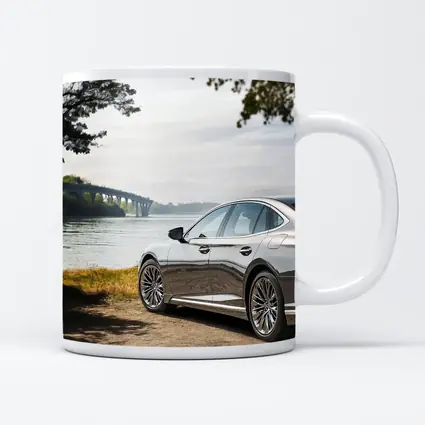 Lexus LS Parked By River Bridge