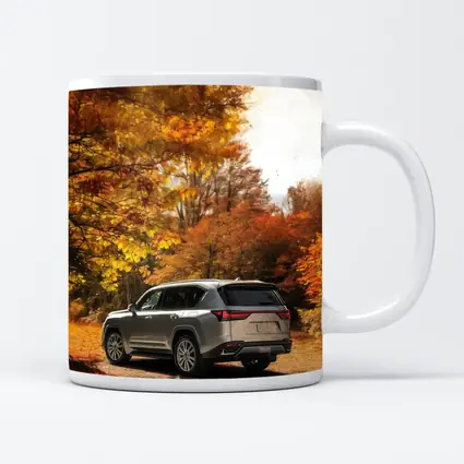 Lexus LS Luxury Sedan Autumn Forest Road