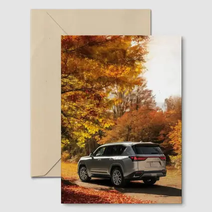Lexus LS Luxury Sedan Autumn Forest Road
