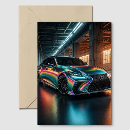 Lexus LS Holographic Wrap Industrial Garage