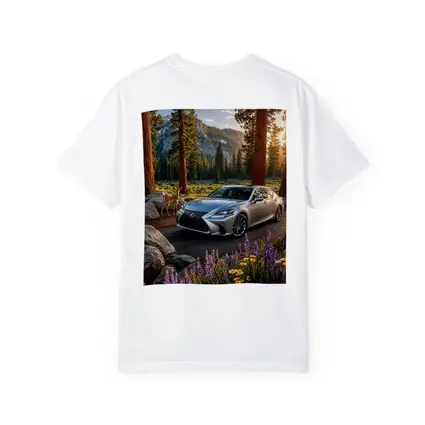 Lexus LS Silver Sedan Forest Mountain Setting
