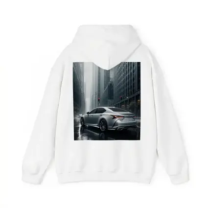 Lexus LS Silver Sedan Rainy City Streets