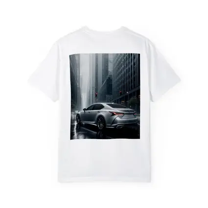 Lexus LS Silver Sedan Rainy City Streets