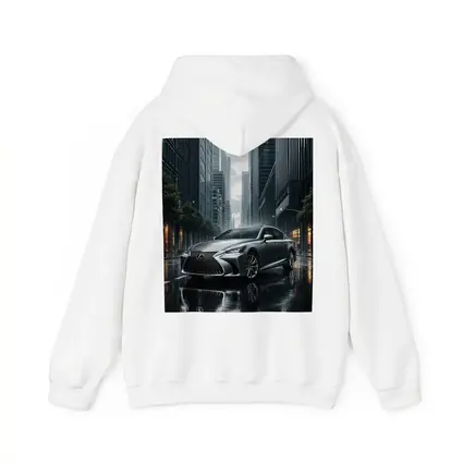 Lexus LS Silver Sedan Rainy City Street