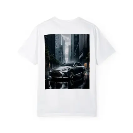Lexus LS Silver Sedan Rainy City Street