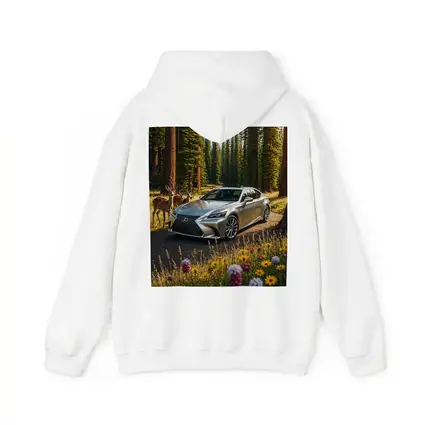 Lexus LS Silver Sedan Forest Deer Setting