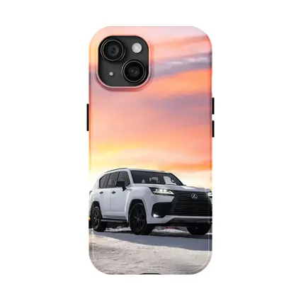 Lexus LX White SUV Winter Sunset Sky