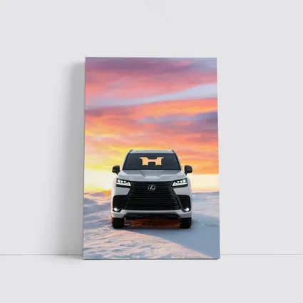 Lexus LX Snow Field Sunset Sky