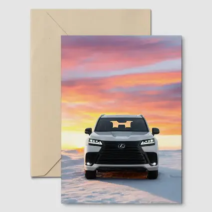Lexus LX Snow Field Sunset Sky