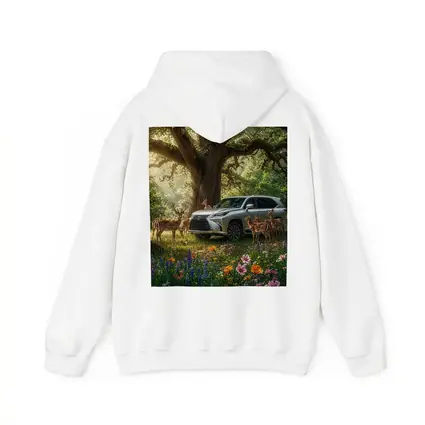 Lexus LX Silver SUV Forest Deer Scene