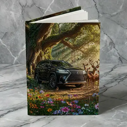 Lexus LX Black SUV Forest Deer Scene