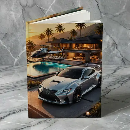 Lexus RC F Silver Luxury Villa Sunset