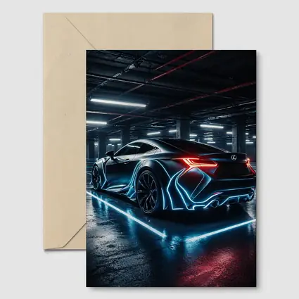 Lexus LC Neon Glow Dark Parking Garage