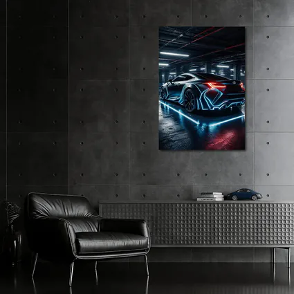 Lexus LC Neon Glow Dark Parking Garage