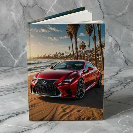Lexus RC Red Coupe Beach Sunset