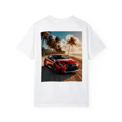 Lexus RC Red Coupe Beach Palm Trees