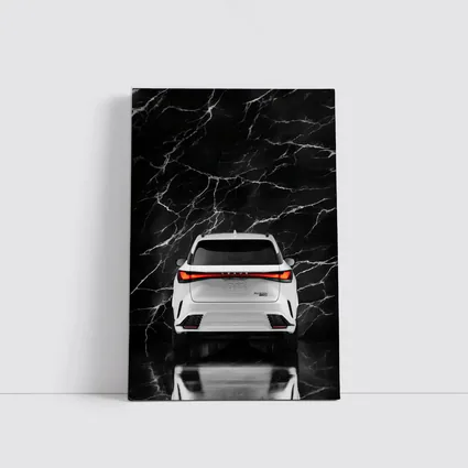 Lexus RX White SUV Black Marble Background