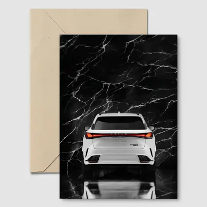 Lexus RX White SUV Black Marble Background