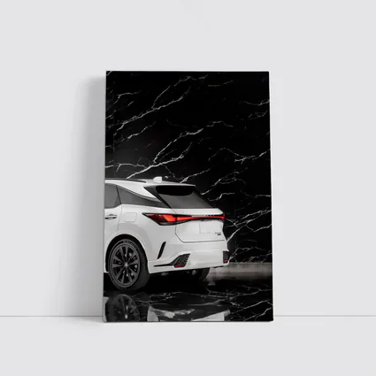 Lexus RX White SUV Black Marble Background