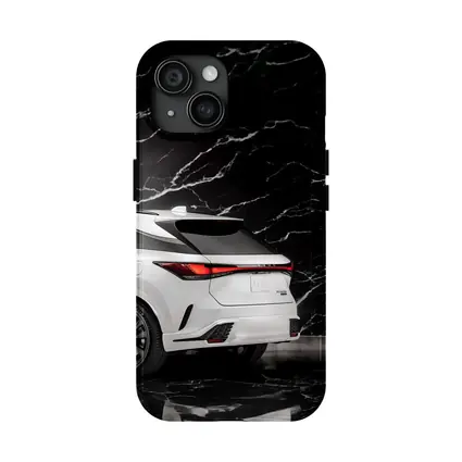 Lexus RX White SUV Black Marble Background