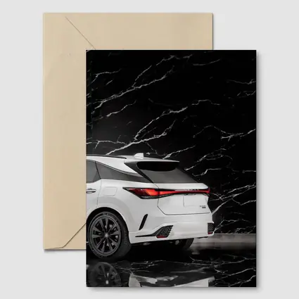 Lexus RX White SUV Black Marble Background