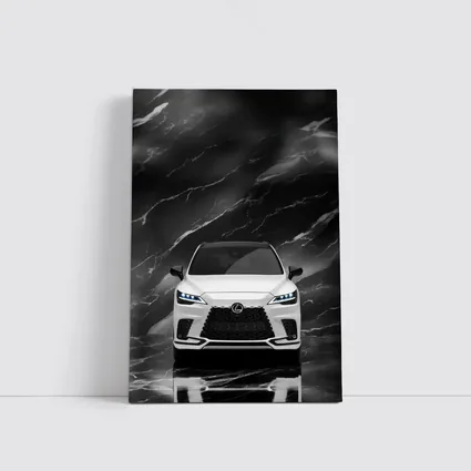Lexus RX White Front View Black Marble
