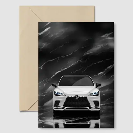 Lexus RX White Front View Black Marble