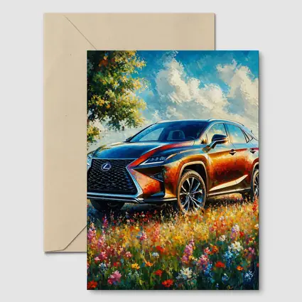 Lexus RX SUV Oil Painting Wildflower Field