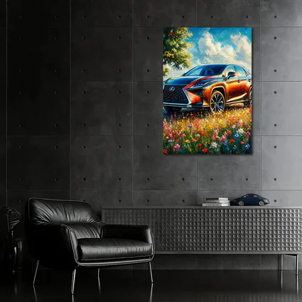 Lexus RX SUV Oil Painting Wildflower Field