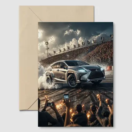 Lexus RX Drifting on Racing Track Crowd
