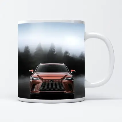 Lexus RX Orange Front View Foggy Forest