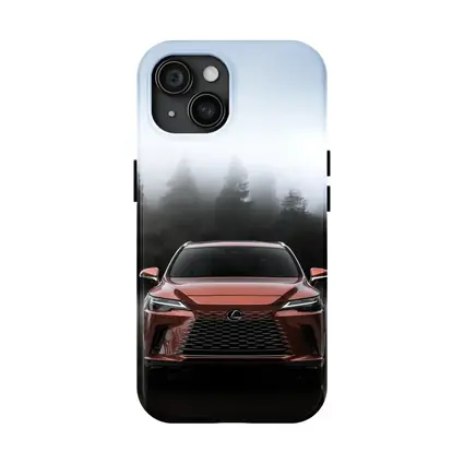 Lexus RX Orange Front View Foggy Forest