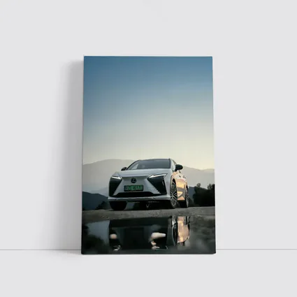 Lexus RZ White SUV Mountain Backdrop