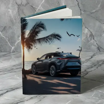 Lexus RZ Parked By Tropical Beach Sunset