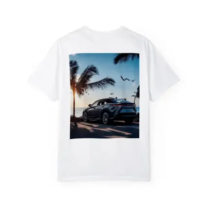 Lexus RZ Parked By Tropical Beach Sunset