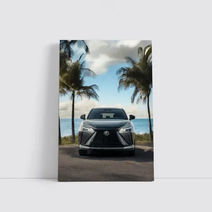 Lexus RZ Front View Beach Palm Trees